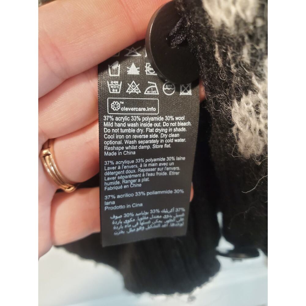 All Saints Black and White Patterned Cardigan - Picture 4 of 5